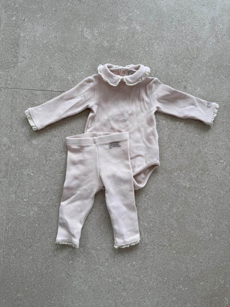 Bleikt Donsje sett 3-6m